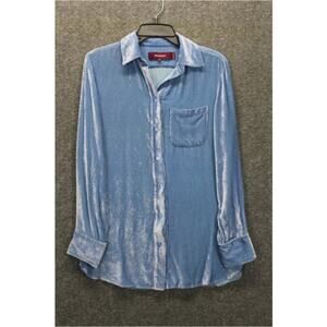 Sies Marjan Sander Fluid Cord Shirt Iridescent Blue Women Size XS